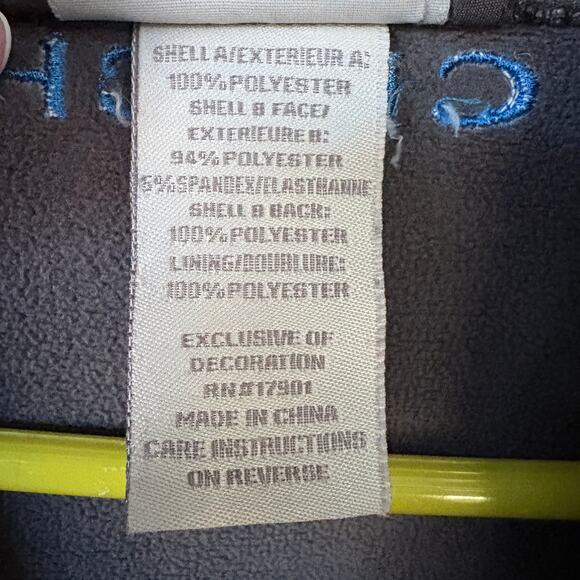 Cinch Softshell Jacket L Gray Blue Full Zip Western Rodeo Performance GORPCORE - Picture 6 of 6